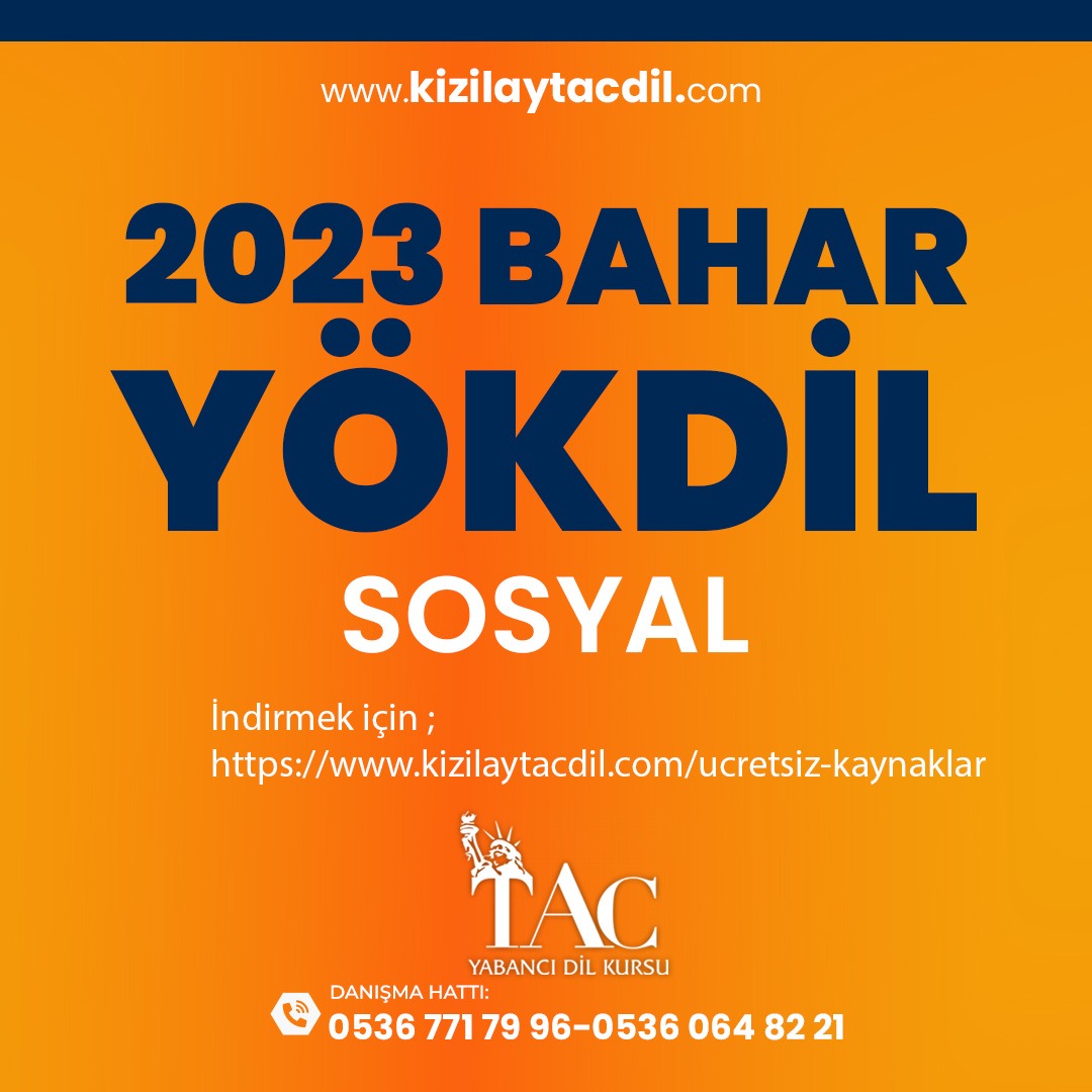 2023 YÖKDİL SOSYAL ÇIKMIŞ SORULAR resmi